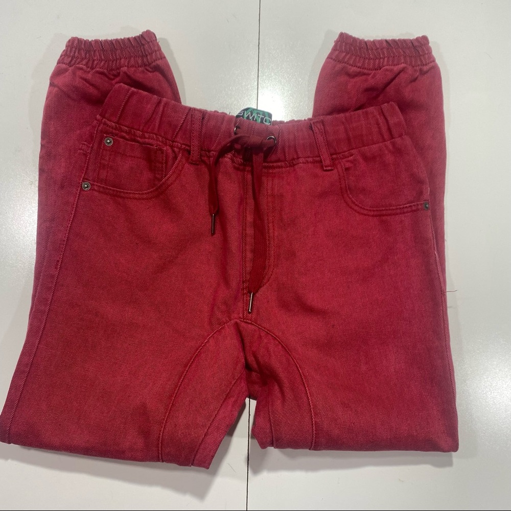 Switch Remarkable‎ Cotton Red Pull On Mens Jean Joggers Tie Drawstring 30x28